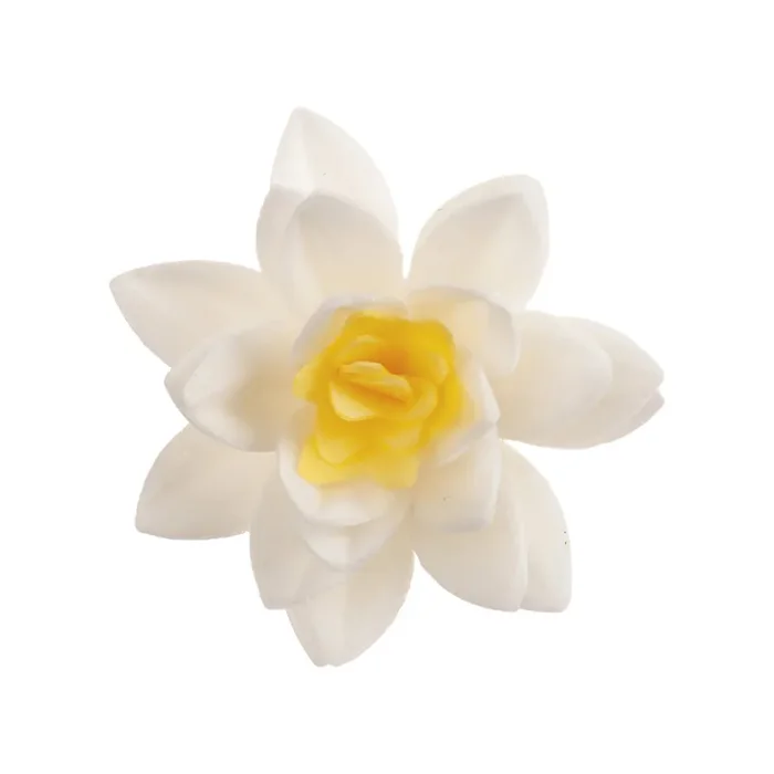 10 flores de oblea blancas Dekora