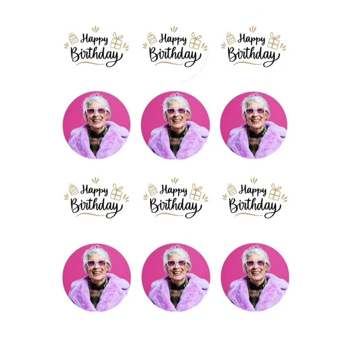 12 discos comestibles de 5 cm para personalizar