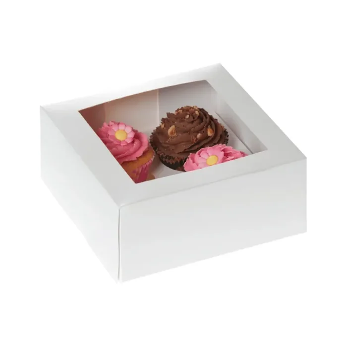 2 boîtes 4 cupcakes blanches