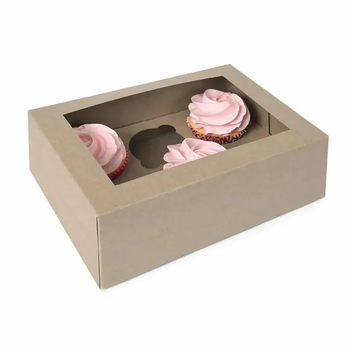 2 cajas kraft 6 cupcakes