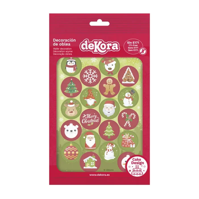 20 mini discos de oblea navideña Ø 3,4 cm