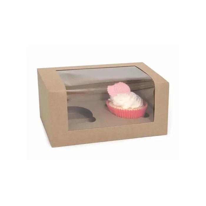 3 cajas kraft para 2 cupcakes