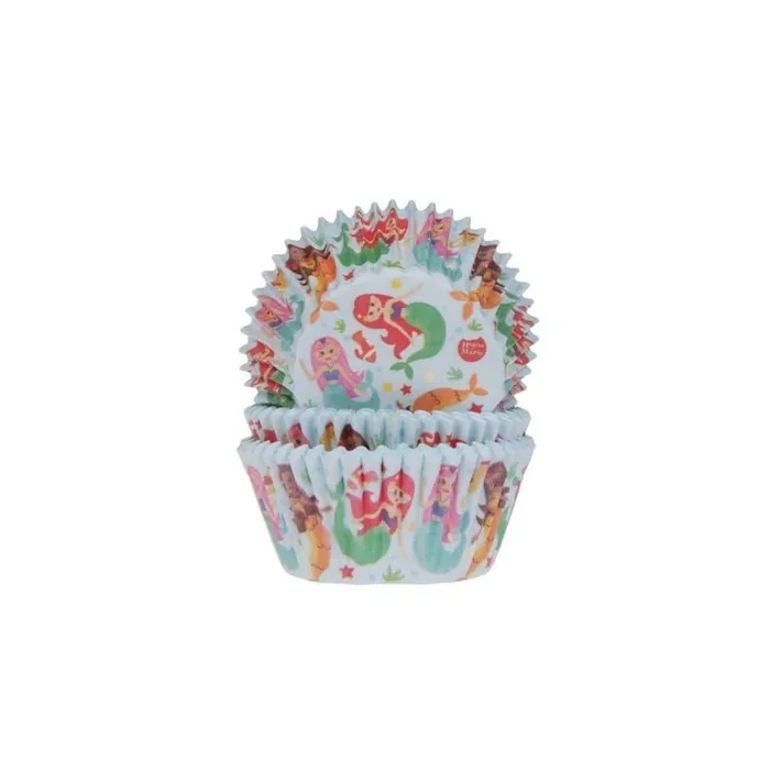 50 estuches para cupcakes de sirena