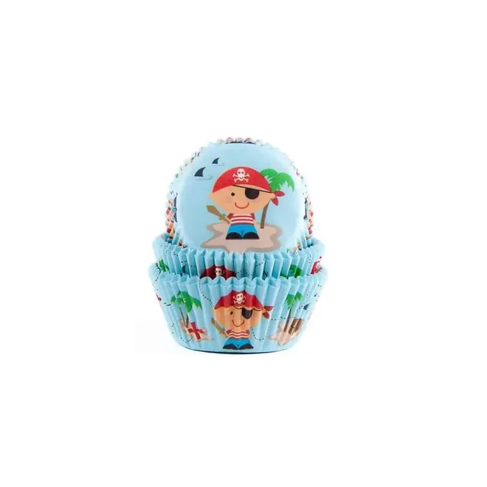 50 estuches para cupcakes piratas