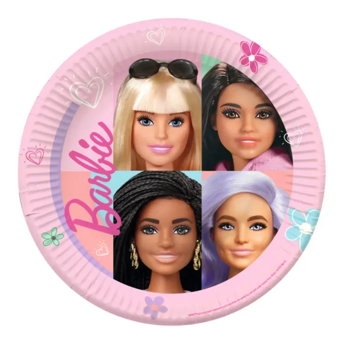 8 platos de Barbie