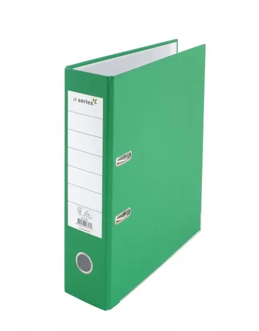 A – SERIES ARCHIVADOR PALANCA FORRADO EN PAPEL A4 80MM CARTON VERDE AS1550 Novedad