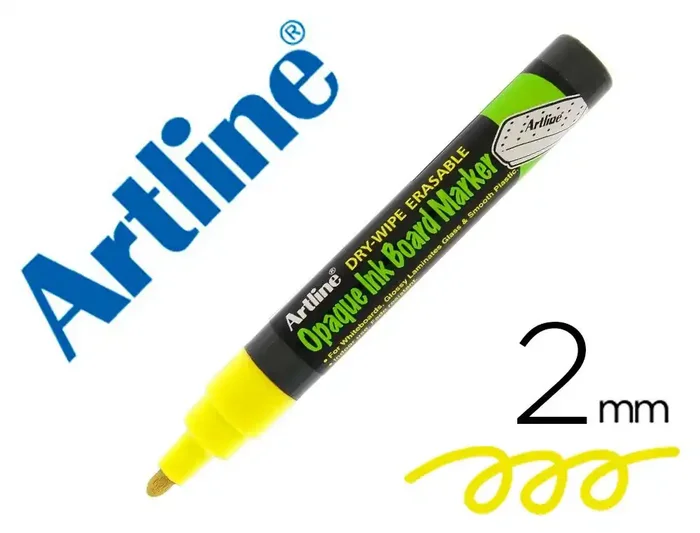 A Buen Precio Rotulador artline pizarra epd-4 color amarillo fluorescente opaque ink board punta redonda 2 mm