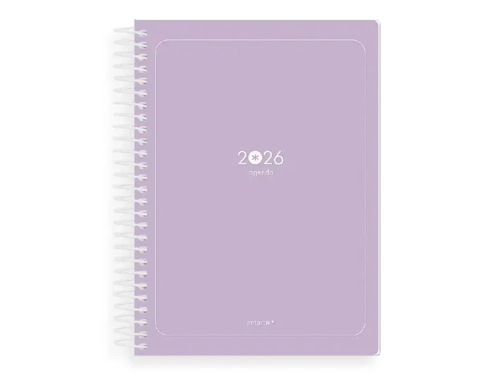 Agenda espiral antartik essentials A5+ 2026 día páginamorado papel 80g fsc Artesanal