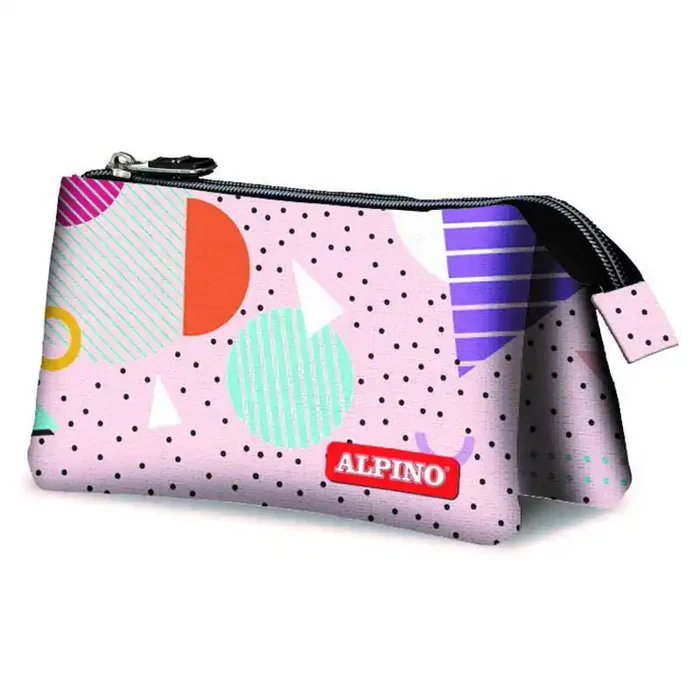 Alpino Estuche Geometric 3 Compartimentos 22X11X3,5cm Multicolor Alta Calidad