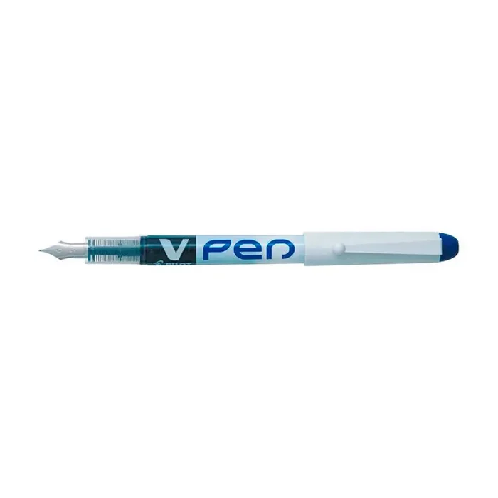 Alta Calidad Pluma Estilográfica Desechable Vpen Blanco Tinta Azul