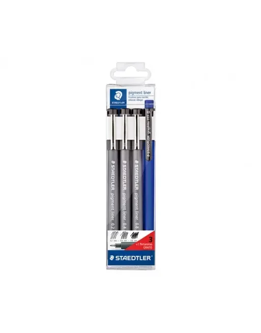 Alta Calidad STAEDTLER SURTIDO ESTUCHE 3 ROTULADOR CALIBRADO PIGMENT LINER 308-S1WP3