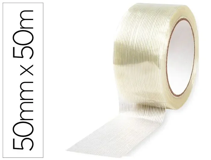 Ãltima Oportunidad Cinta Adhesiva Q-Connect Monofilamentos Transparente 50 Mt X 50 mm para Embalaje