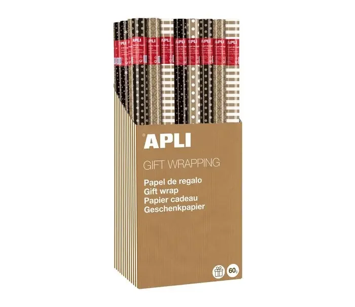 Ãltimas Unidades Rollo Papel Regalo 0,7X2 M Apli Kraft Blanco y Negro Modelos Surtidos