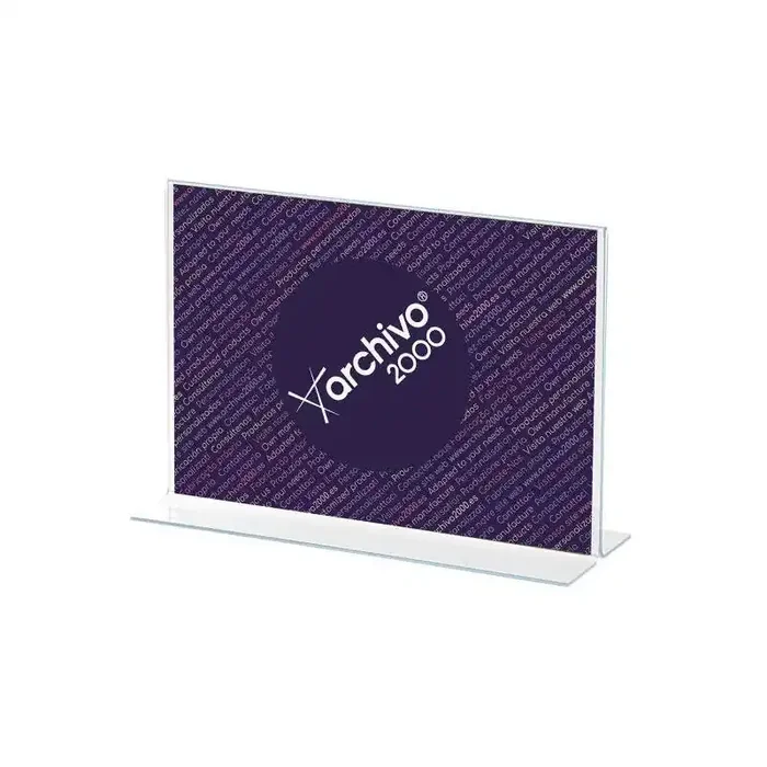 Archivo 2000 Expositor Sobremesa En Forma De T Din a5 Horizontal 75X210X155 Mm Cristal Transparente Solo Por Tiempo Limitado