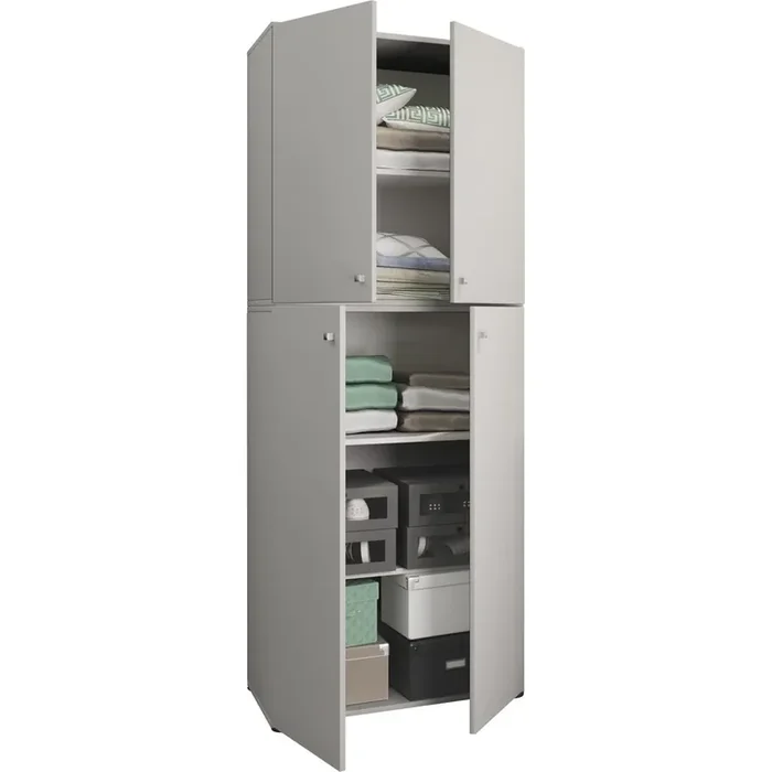 Armario ropero VCM Lona XXL con puertas batientes, gris