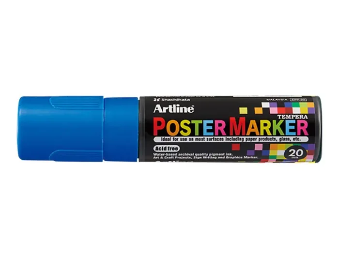 Auténtico Rotulador artline poster marker epp-20 punta rectangular 20 mm color azul