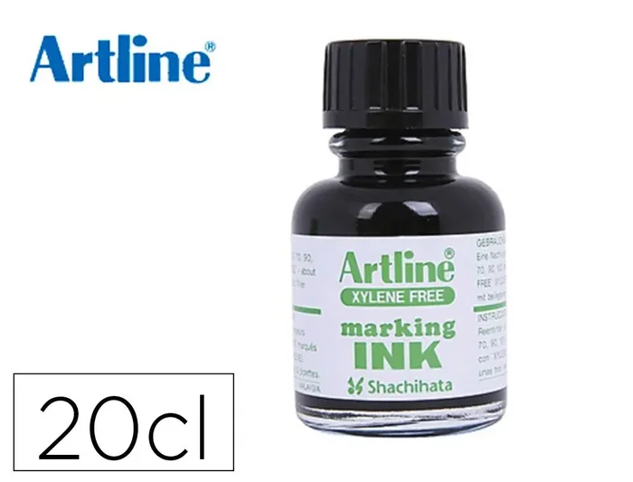 Auténtico Tinta rotulador artline esk-20 negro frasco de 20 cc sin xileno