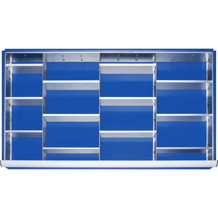 Banco de trabajo móvil RAU serie 8000, 1 contenedor triple, 1 puerta batiente HxAxF 920 x 1.250 x 700 mm, 5 cajones extraíbles al 90 %