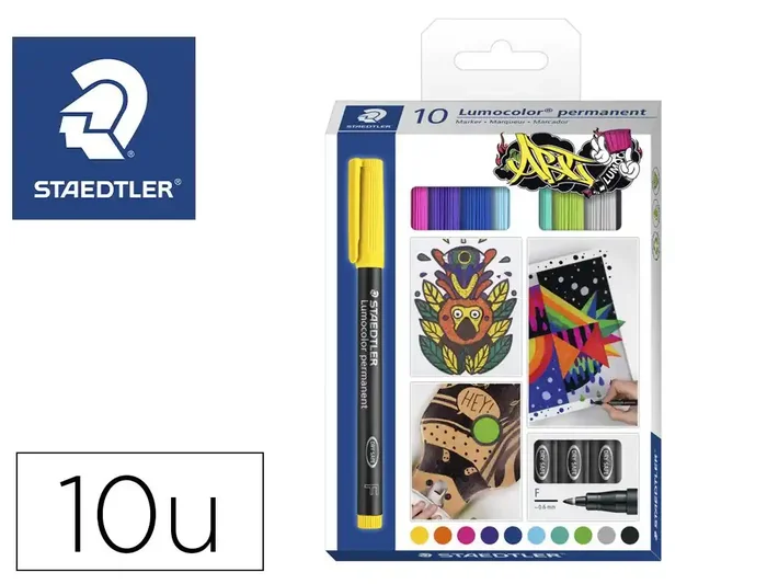 Bestseller Rotulador staedtler lumocolor retroproyeccion punta de fibra permanente 318 caja de 10 unidades colores surtidos