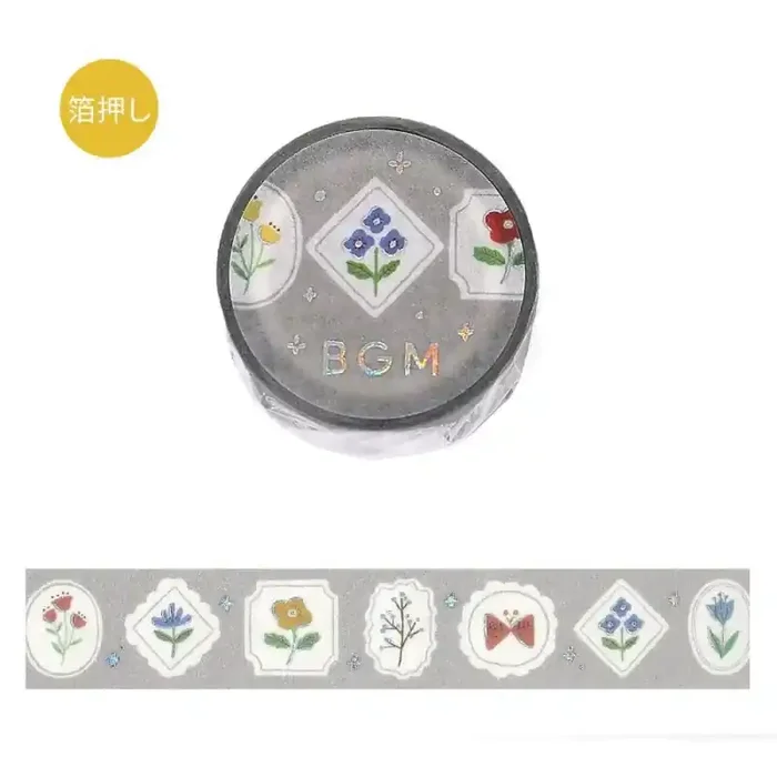 BGM – Washi Tape 15 mm Foil Stamping – Flower Frame