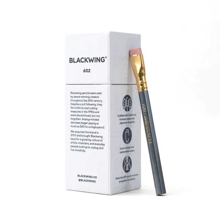 Blackwing – 602 SHORT – Caja de 12 lápices grises