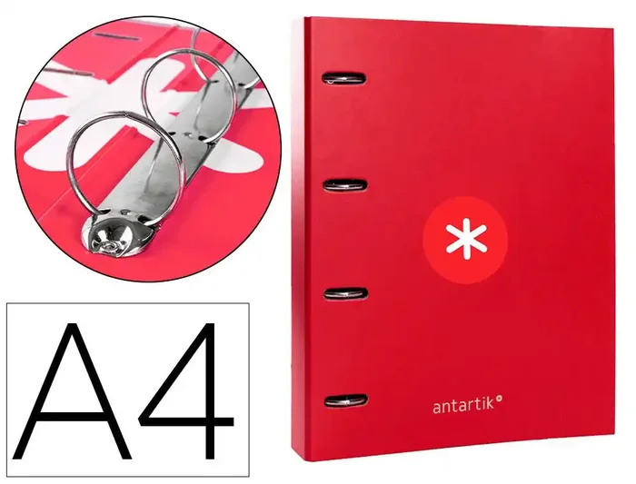 Carpeta 4 anillas 40 mm mixtas liderpapel antartik A4 forrada color frambuesa Pedido Al Por Mayor