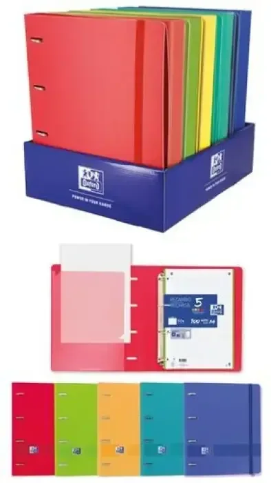 CARPETA 4 ANILLAS A4 LIVE&GO CON RECAMBIO TAPA PLASTICO COLORES VIVOS OXFORD Ocasión Especial