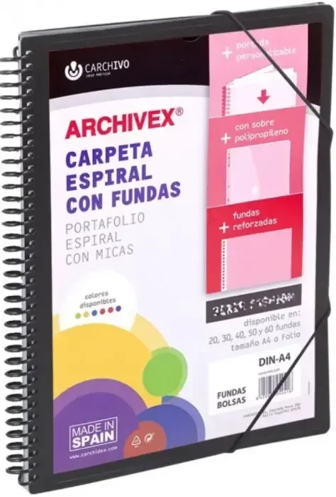 CARPETA 50 FUNDAS CARCHIVO ARCHIVEX-STAR A4 NEGRO Oferta Especial