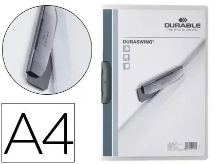Carpeta Durable Duraswing Dossier Pinza Lateral Giratoria Polipropileno Din A4 Grafito 30 Hojas Nueva Colección