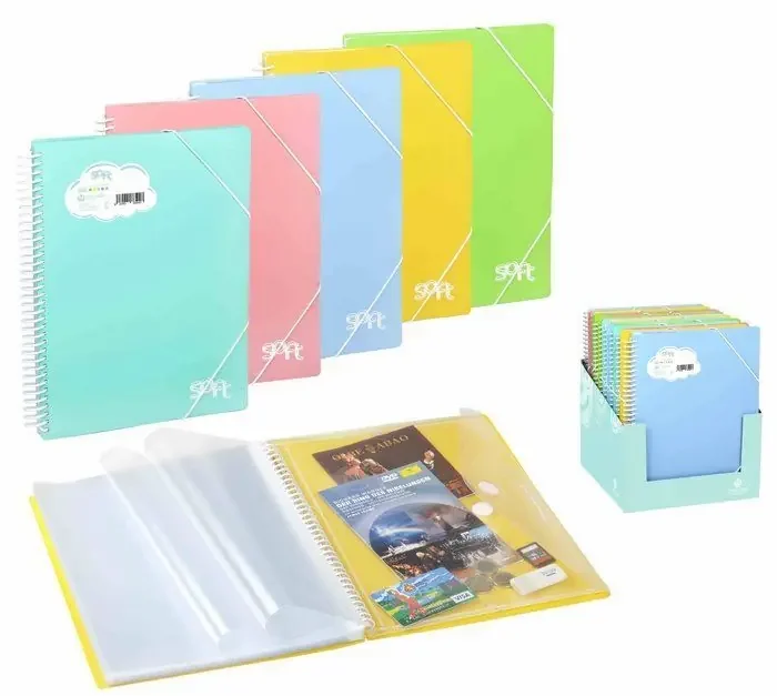 Carpeta Espiral 40 Fundas Fº Archivex Pp Soft Malva Mayoreo