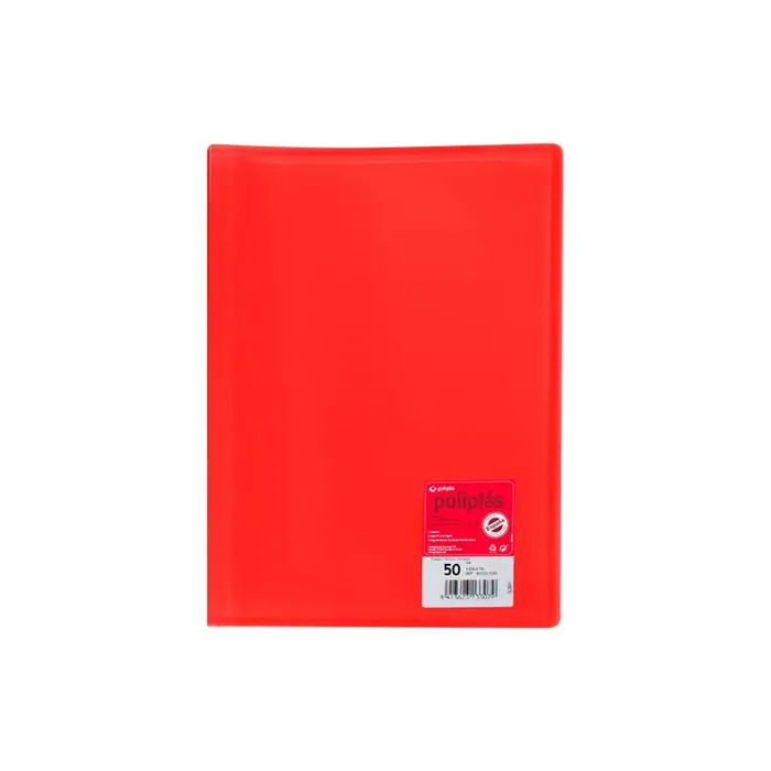CARPETA GRAFOPLÁS CON 50 FUNDAS POLIPLÁS COLOR TRANSLÚCIDO – Rojo Pedido Al Por Mayor