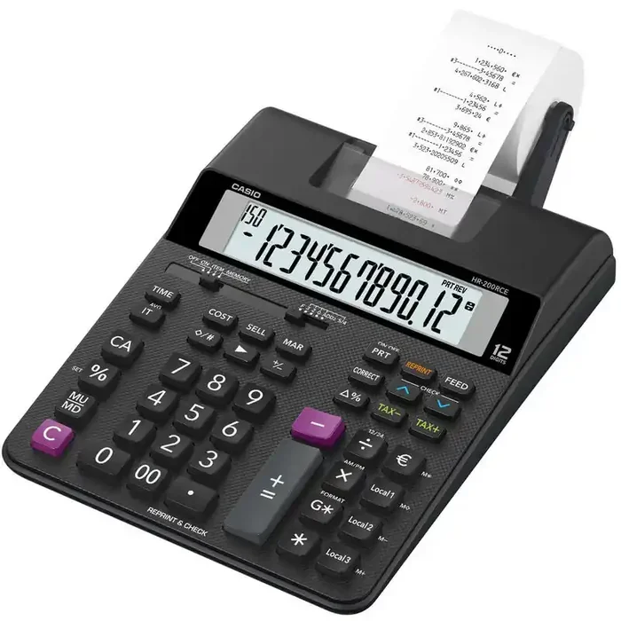 Casio Hr-200rce Calculadora Escritorio Calculadora De Impresión Negro Descuento