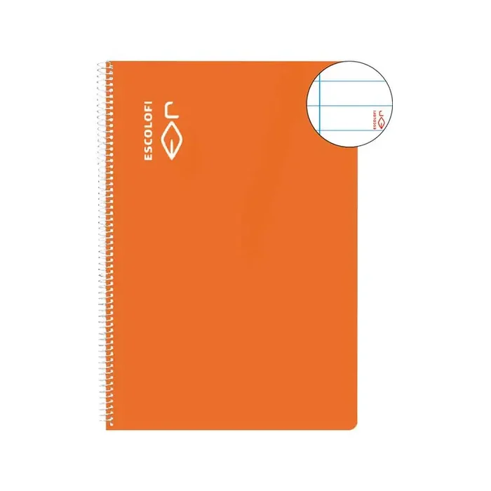 CUADERNO ESPIRAL 100h ESCOLOFI Fº HORIZONTAL CON MARGEN – Naranja Oferta De Temporada