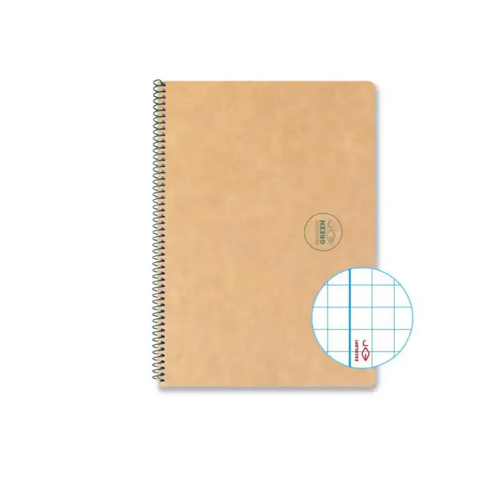 CUADERNO ESPIRAL 50h ESCOLOFI «GREEN ESCOLAR» A5 5×5 Bestseller