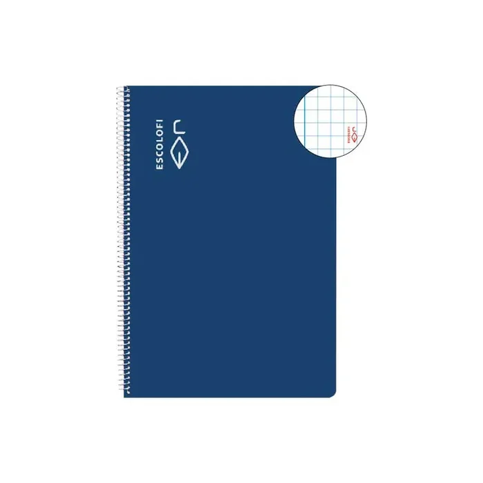 CUADERNO ESPIRAL 80h ESCOLOFI A4 5×5 CON MARGEN – Azul Máxima Calidad
