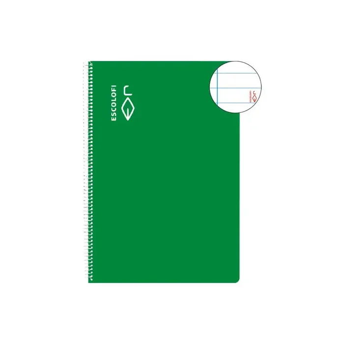 CUADERNO ESPIRAL 80h ESCOLOFI A4 HORIZONTAL CON MARGEN – Verde Garantía De Devolución De Dinero