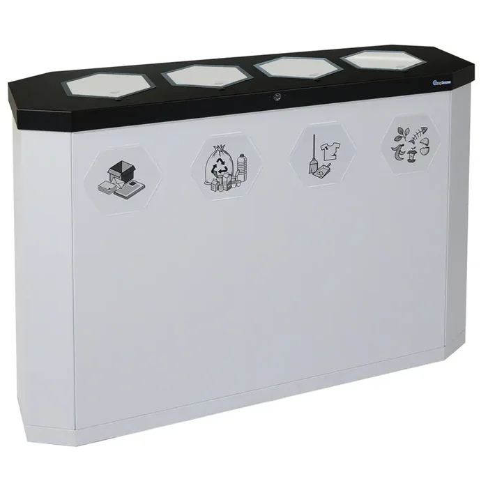 Cubo de residuos stumpf® Sixco 4 swing gris claro