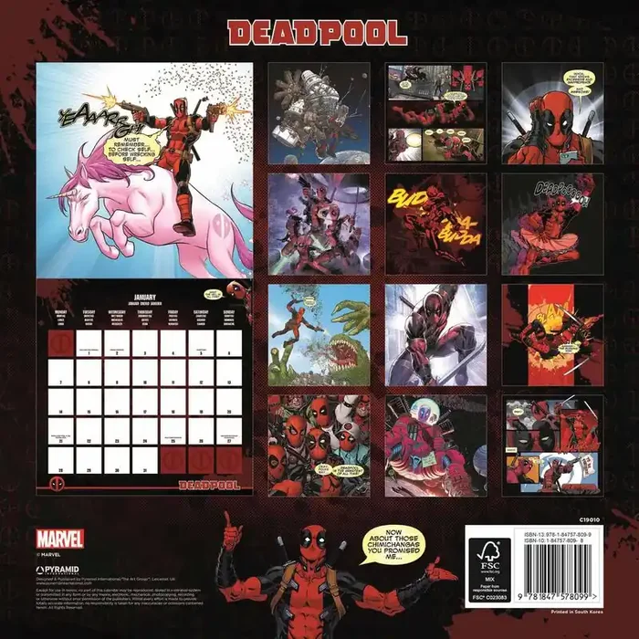 Deadpool Calendario 2019 Entrega Rápida