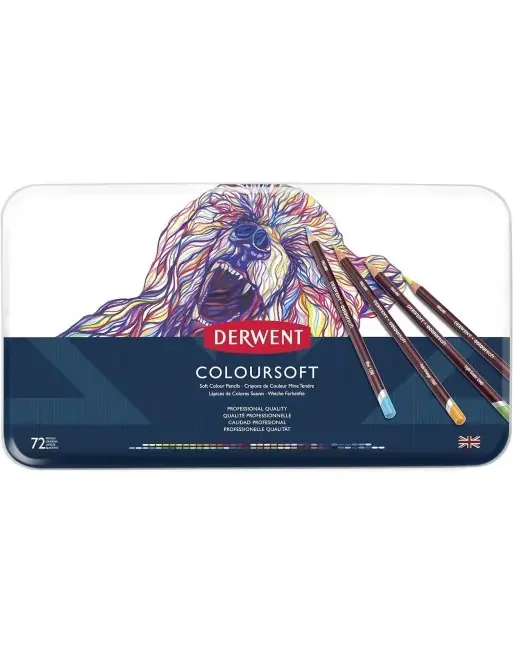 DERWENT CAJA METAL 72 LAPICES COLOURSOFT 701029 Profesional