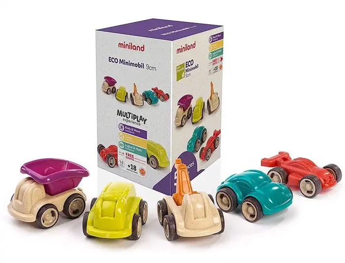 Descuento Juego miniland set de 5 minimobiles fabricados en material eco friendly 150x210x150 mm