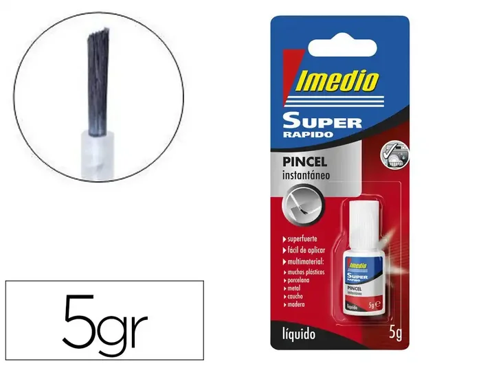Descuento Pegamento imedio super rapido adhesivo instantaneo pincel bote de 5 gr