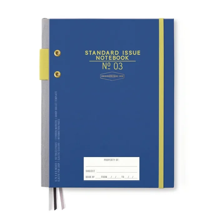 Designworks Ink – Standard Issue Notebook No. 3 Cobalt Citron – Cuaderno Planificador Diario A5 (17,1 x 21,6 cm)