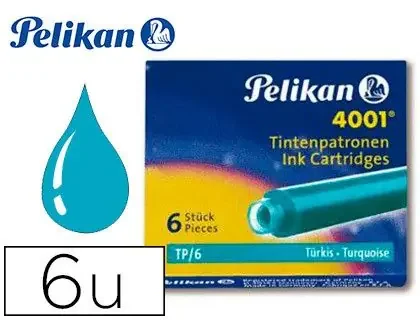 Devolución Gratuita Tinta estilografica pelikan tp6 turquesa caja de 6 cartuchos