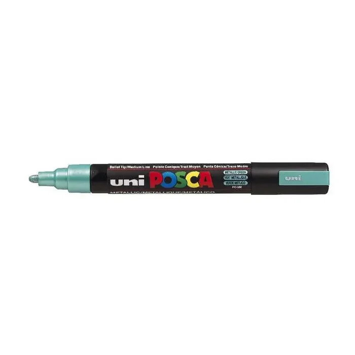 Directo De Fábrica Posca Marcador Pc-5m No Permanente Punta Forma De Bala 1,8 – 2,5 Mm Verde Metálico