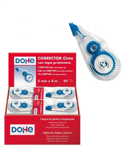 DOHE EXPOSITOR CINTA CORRECTORA FRONTAL 5MMX8MT 186 X 186 X 60 – 30291 Precio Bajo