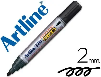 Envío Exprés Rotulador Artline Marcador Permanente 170 Negro -Punta Redonda 2 mm -Antisecado