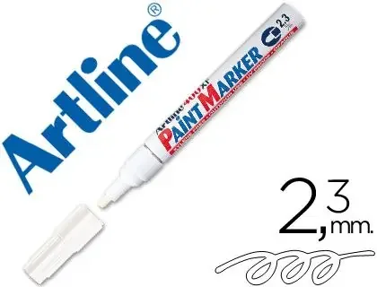Envío Gratis Rotulador Artline Marcador Permanente Ek-400 Xf Blanco -Punta Redonda 2.3 mm -Metal Caucho y Plastico