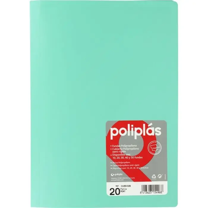 Envío Internacional Carpeta Poliplas Folio 20 Fundas Mint