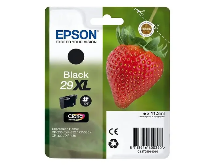 EPSON cartucho inyección negro 11,3ml 470 páginas 29XL XP-235/332/335/432/435 C13T29914012 Marca Reconocida