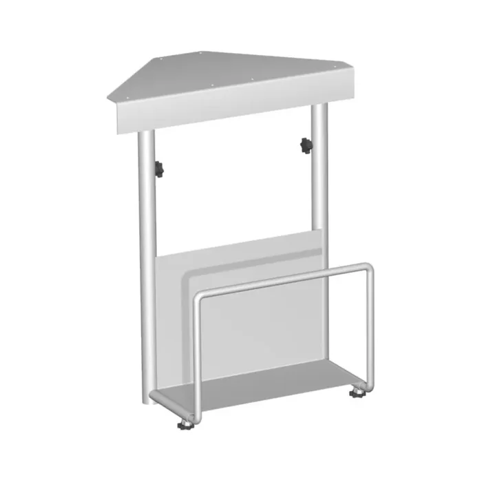 Escritorio de oficina profesional Geramöbel, bastidor en C, tablero de mesa en forma de PC a la izquierda, AxP 2000 x 1000 mm, blanco